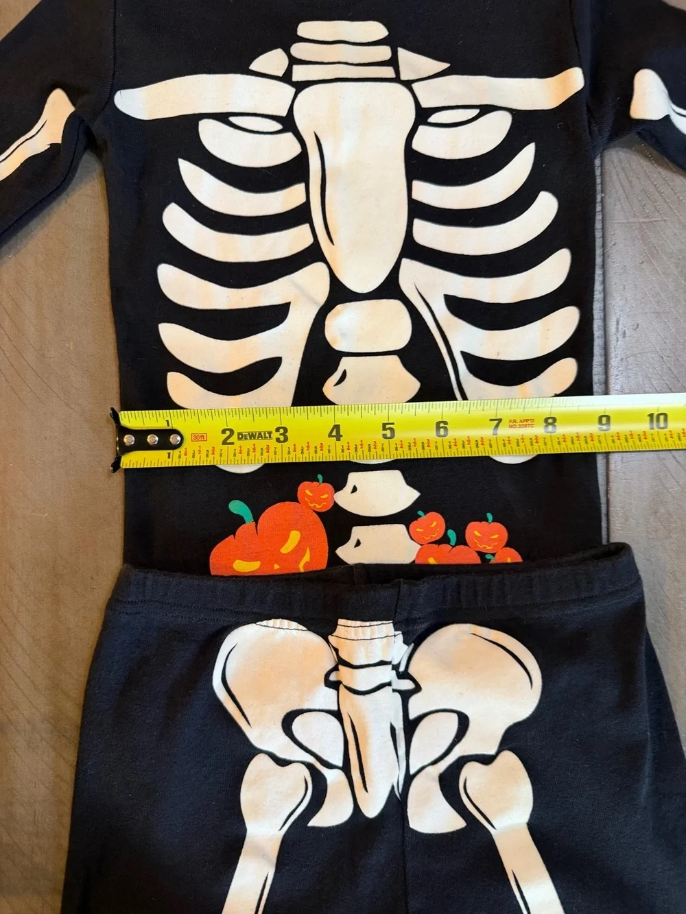 Kids' Black Skeleton Set with Pumpkin Accents—Glow in the Dark
